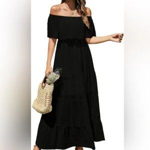 Kirundo Black Off Shoulder Long Dress size large